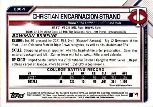2021 דראפט כרום באומן BDC-9 כריסטיאן אנקראנציון-סטרנד RC טירון מינסוטה תאומים MLB כרטיס מסחר בייסבול