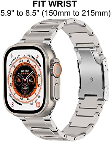 להקת טיטניום Trumirr עבור Apple Watch Ultra 49 ממ, טיטניום מתכת רצועת החלפת שעון מתכת עבור IWatch Apple Watch Se Series 8 7 6 5 4 3 2 1 45 ממ 44 ממ 42 ממ