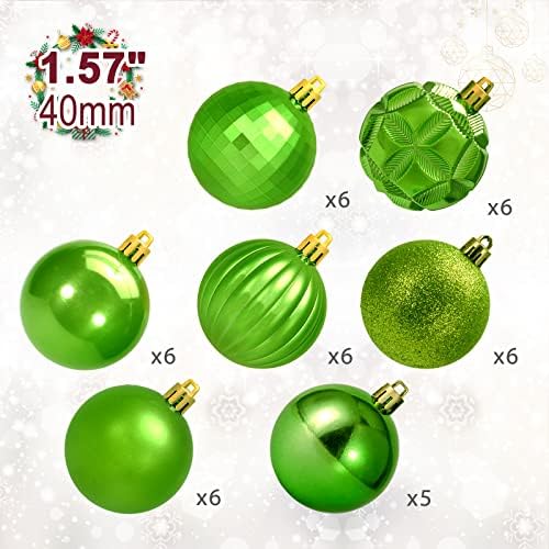 Zhmtang 41CT כדורי חג מולד קטנים מתנפצים קישוטים תלויים אטומים לקישוטים של עץ חג המולד קישודים
