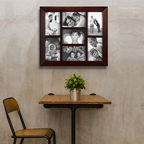Malden International מעצבים ברקלי מסגרת קולאז 'עץ משופע, מסגרת תמונה, אפשרות 7, 7-4x6, אגוז