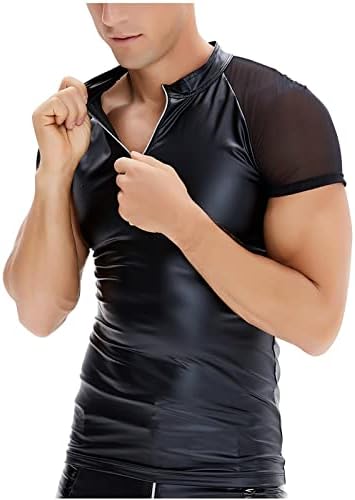 גופיות ספורט מעצבים לגברים גופיות גופיות גוף עיצוב שרוול קצר רזה רוכסן רוכסן מעלה חולצות בסיס צווארון