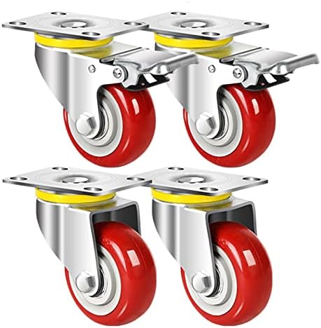 גלגלים קיקים של RQQYMX גלגלים קיקים מסתובבים גלגלים צלחת תעשייתית, עבור שולחן ריהוט עגלת קניות עגלת ספסל עבודה, גלגלית שקטה לרהיטים, 2 גלגלים עם בלם ו -2 ללא בלם