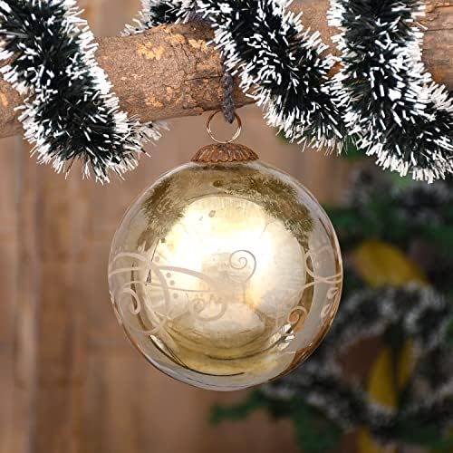 הודימדף קולימקומי בעבודת יד 4 חתיכה זכוכית סגול עץ חג המולד קישוטי מעורב כדורי בציר זכוכית עץ קישוטי חג המולד