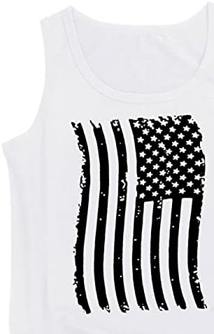 4 ביולי גופיות חולצה לנשים ללא שרוולים חולצות טריקו עם צווארון דגל אמריקאי פסים כוכבים גופיית טוניקה אתלטית