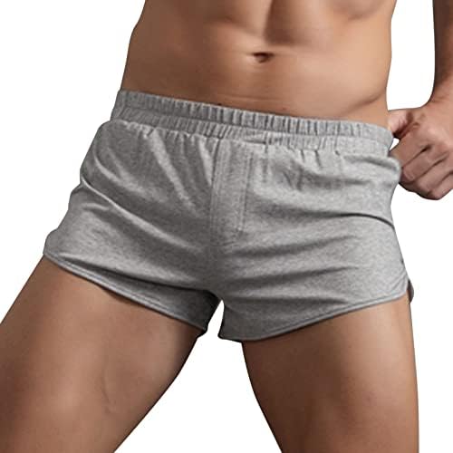 בוקסר לגברים חבילת גברים של קיץ מוצק צבע כותנה מכנסיים גומייה רופף מהיר יבש ארוך רגל תחתוני עבור