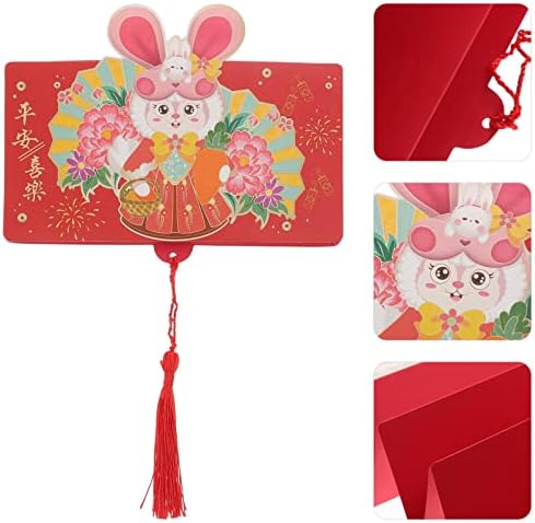 חג המולד דקור חדש שנה אדום מעטפות: 4 יחידות שנה של ארנב אדום מנות 2023 הונג באו מזל כסף מעטפות סיני חדש שנה אביב פסטיבל מזל כסף מנות ילדים מתנה