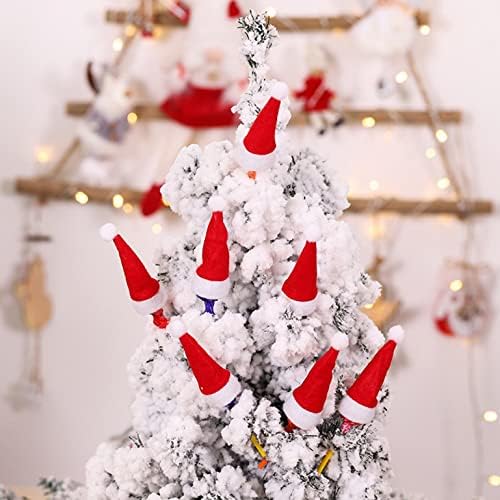 ריקינגי 10 יחידות מיני חג המולד כובע עבור סוכרייה על מקל חג המולד מסיבת סוכריות כובעי קישוט קישוטי ילדים אדום סנטה כובע מתנה, אחד גודל
