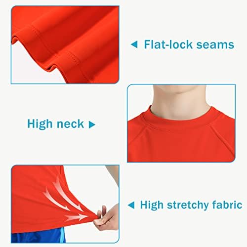 חולצות שחייה של מיווי בוי 50+ שומר פריחה בכושר דק הגנה מפני שמש שרוול ארוך ושרוול קצר נוער ילדים מהיר יבש