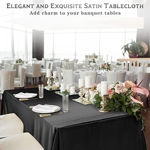 טורסטין 3 חבילות אירוע חתונה סאטן שולחן שולחן שולחן כיסוי 58 x 102 אינץ